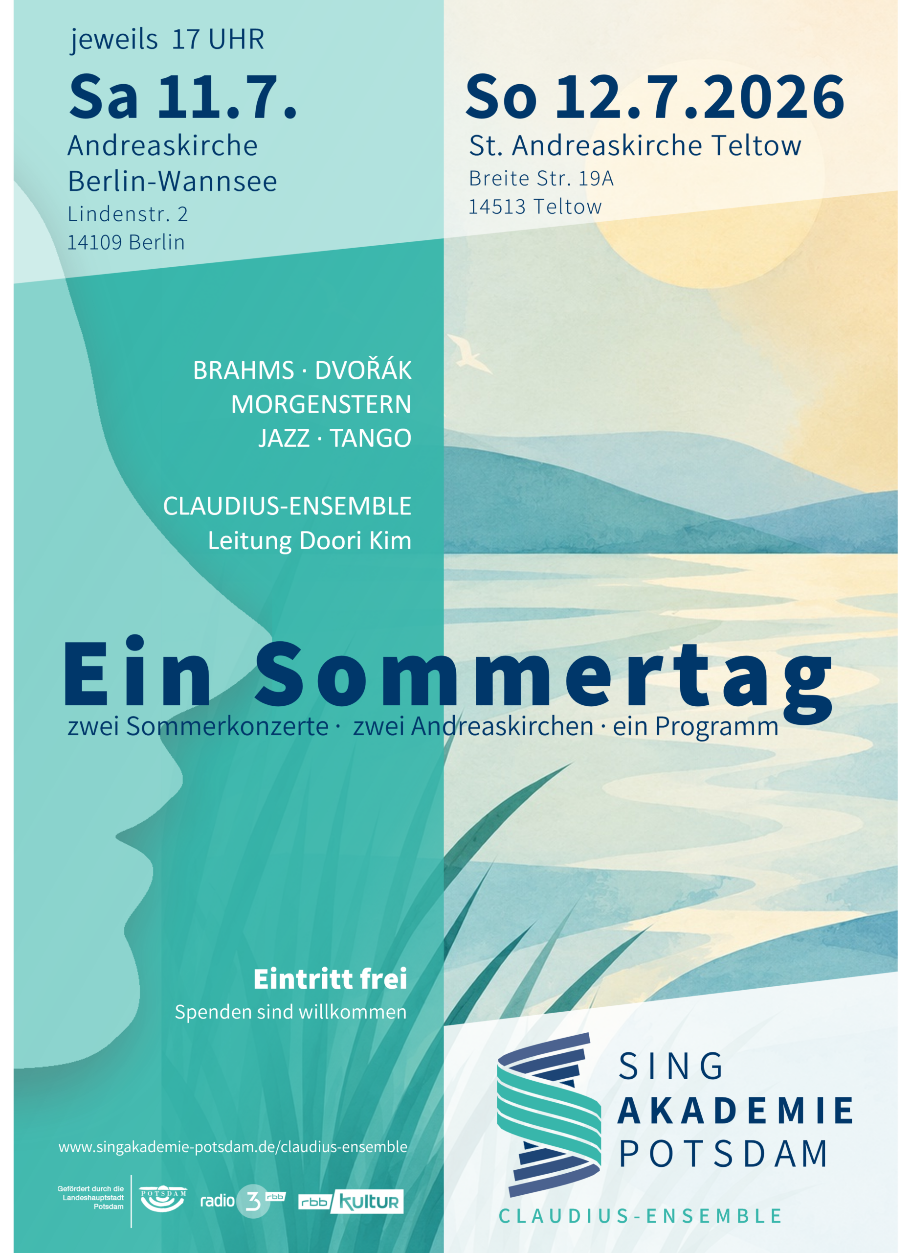 Singakademie Potsdam | Konzerte des Claudius-Ensembles